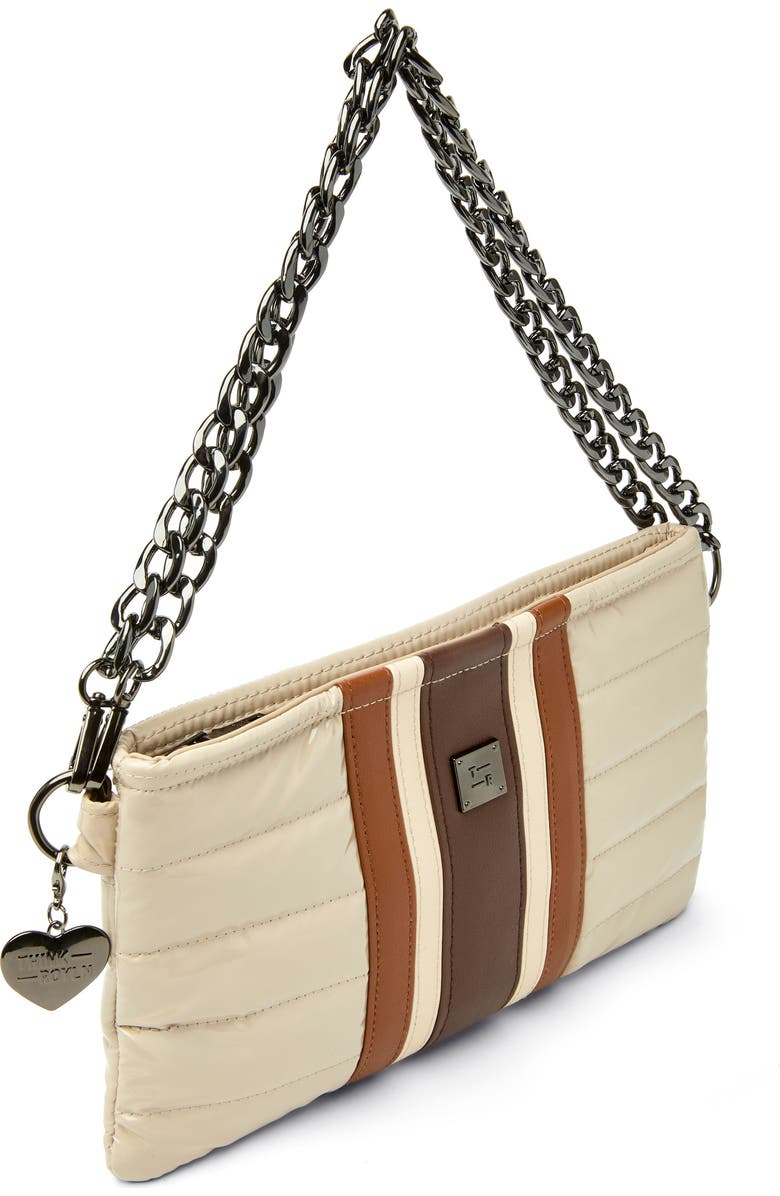 THINK ROYLN Almost Famous Quilted Shoulder Bag, Alternate, color, Blonde Patent And Colorblock