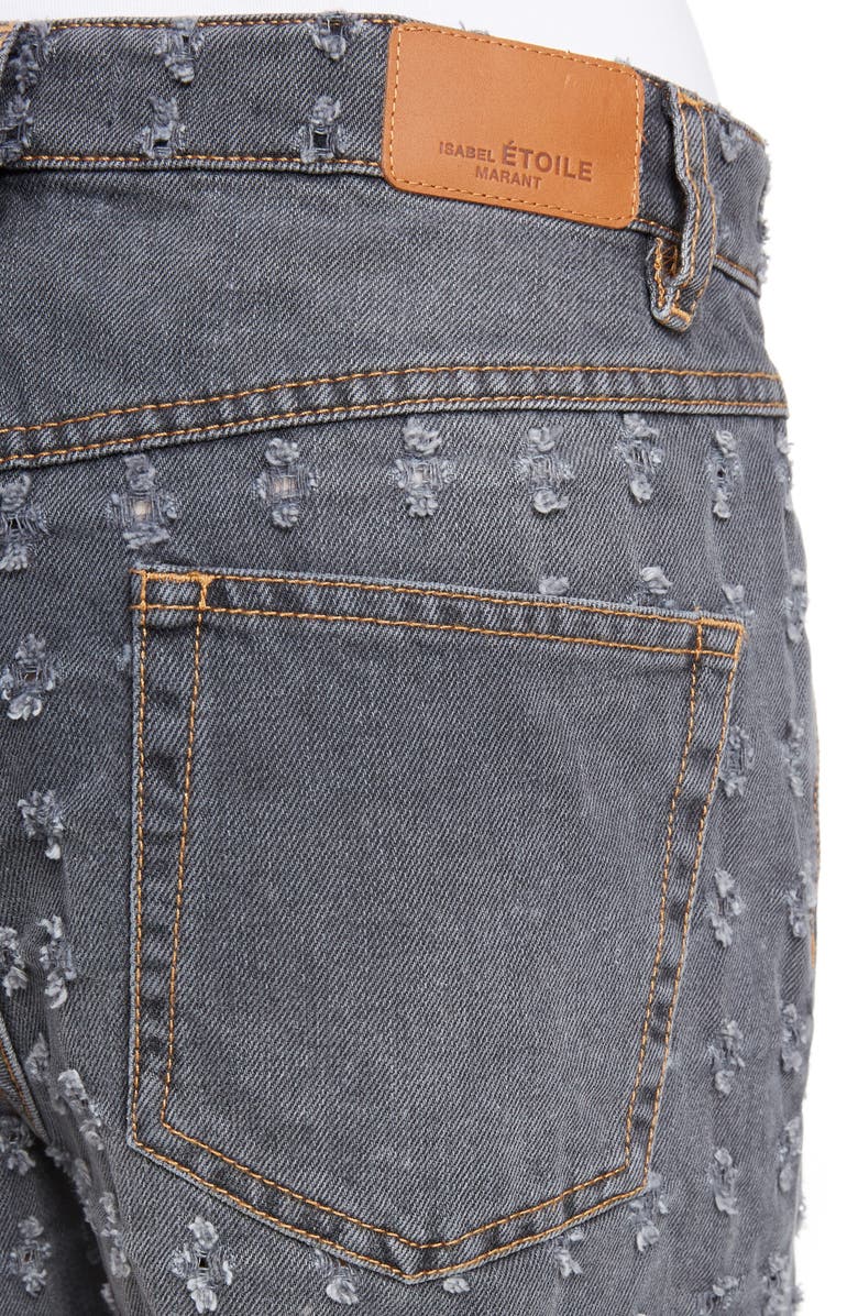 Isabel Marant Étoile Ripped Denim Shorts, Alternate, color, 