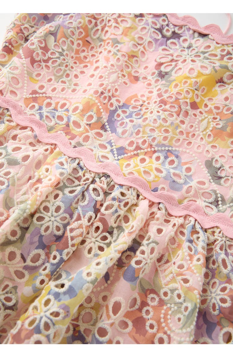 Marlo Kids Alanna Frill Embroidered Maxi Dress, Alternate, color, Multi