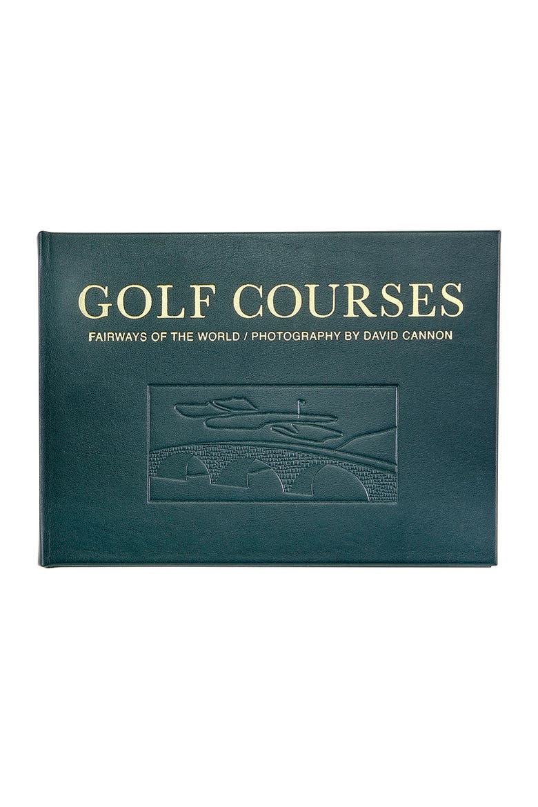 Golf Courses Leather Coffee Table Book, Main, color, Green