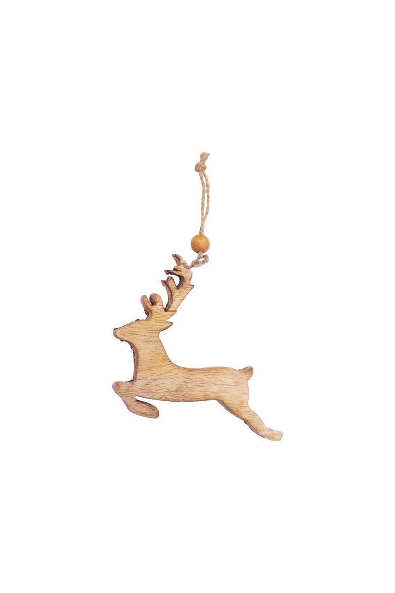 Sequin Brown Deer Christmas Tree Ornament, Alternate, color, Red