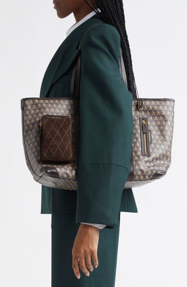 Anya Hindmarch I Am a Plastic Bag Recycled Coated Canvas In-Flight Tote, Alternate, color, Truffle