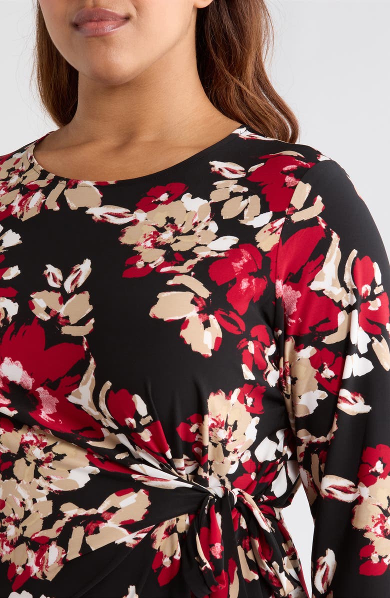 KASPER Side Tie Top, Alternate, color, Black Multi