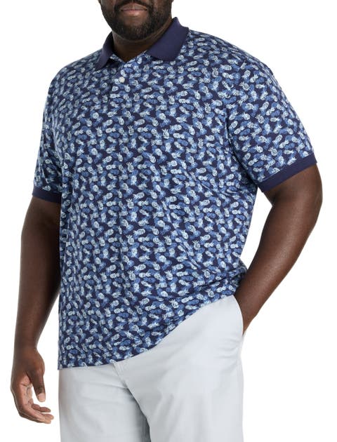Big & Tall Pineapple Print Polo Shirt