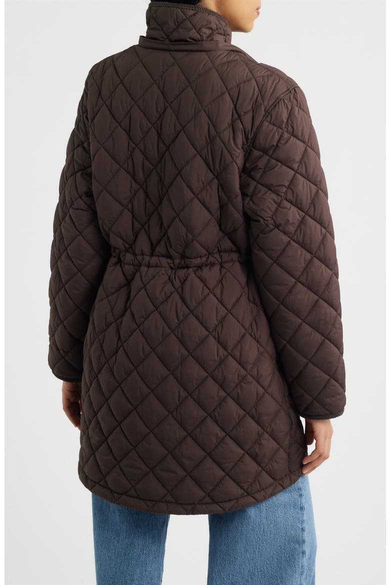 Diamond Quilted Hooded Puffer Coat, Alternate, color, MOLE