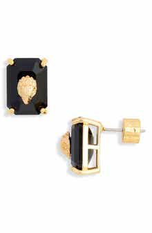 Kurt Geiger London Emerald Cut Crystal Eagle's Head Stud Earrings