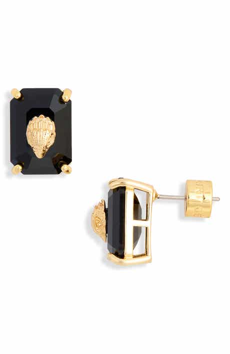 Kurt Geiger London Emerald Cut Crystal Eagle's Head Stud Earrings