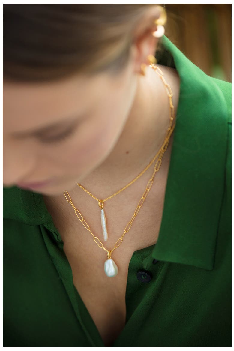 Nura Baroque Pearl Necklace Enhancer, Alternate, color, YELLOW GOLD