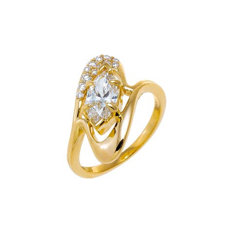 Lab Grown Diamond Oval Tilted Ring 14K