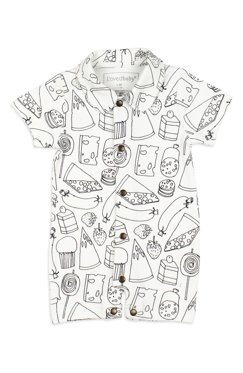 L'ovedbaby x 'The Very Hungry Caterpillar<sup>™</sup>' Snacks Organic Cotton Romper, Main, color,