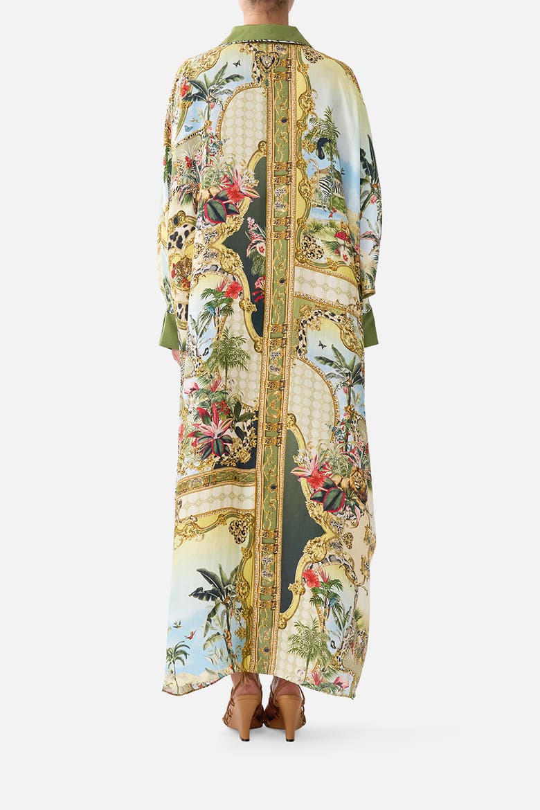 Wing Collar Kaftan, Alternate, color, Wanderlust Empire