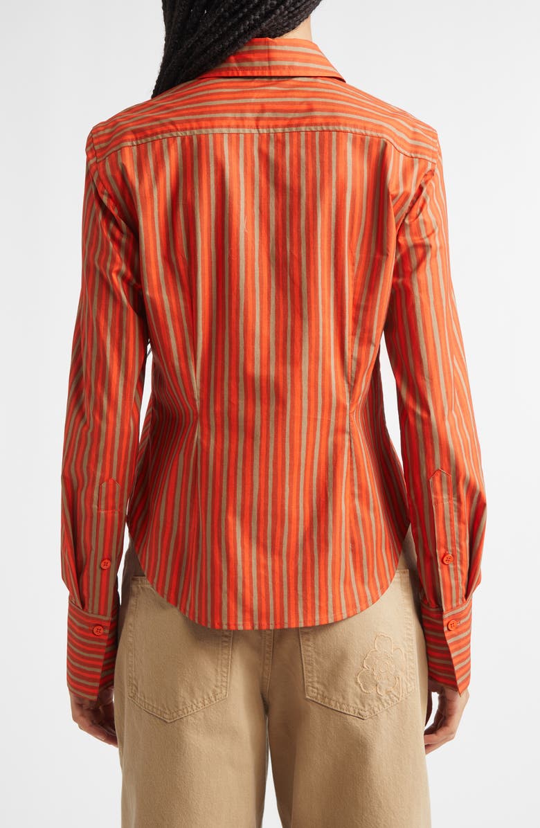 Marimekko Innota Piccolo Stretch Cotton Shirt, Alternate, color, Orange