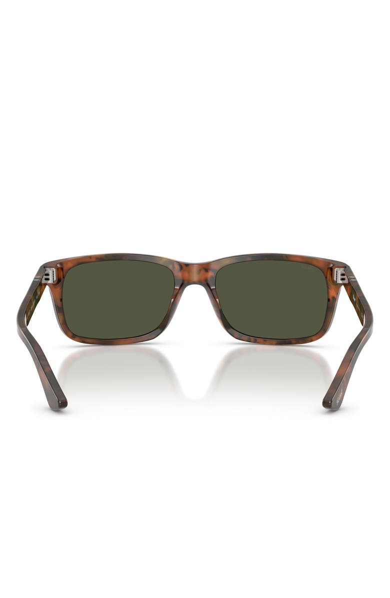Persol 58mm Rectangular Sunglasses, Alternate, color, Caffe/ Green