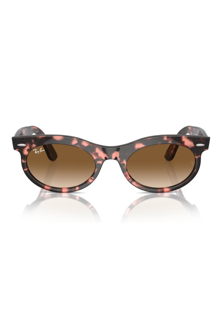 Wayfarer 53mm Oval Sunglasses, Main, color, HAVANA PINK