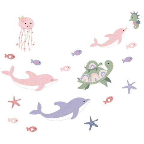 Sea Dreams Dolphins/Turtles/Fish Underwater/Nautical Wall Decals