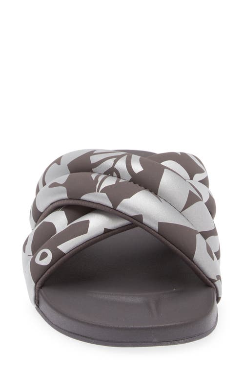 Olukai Hila Water Resistant Slide Sandal In Silver