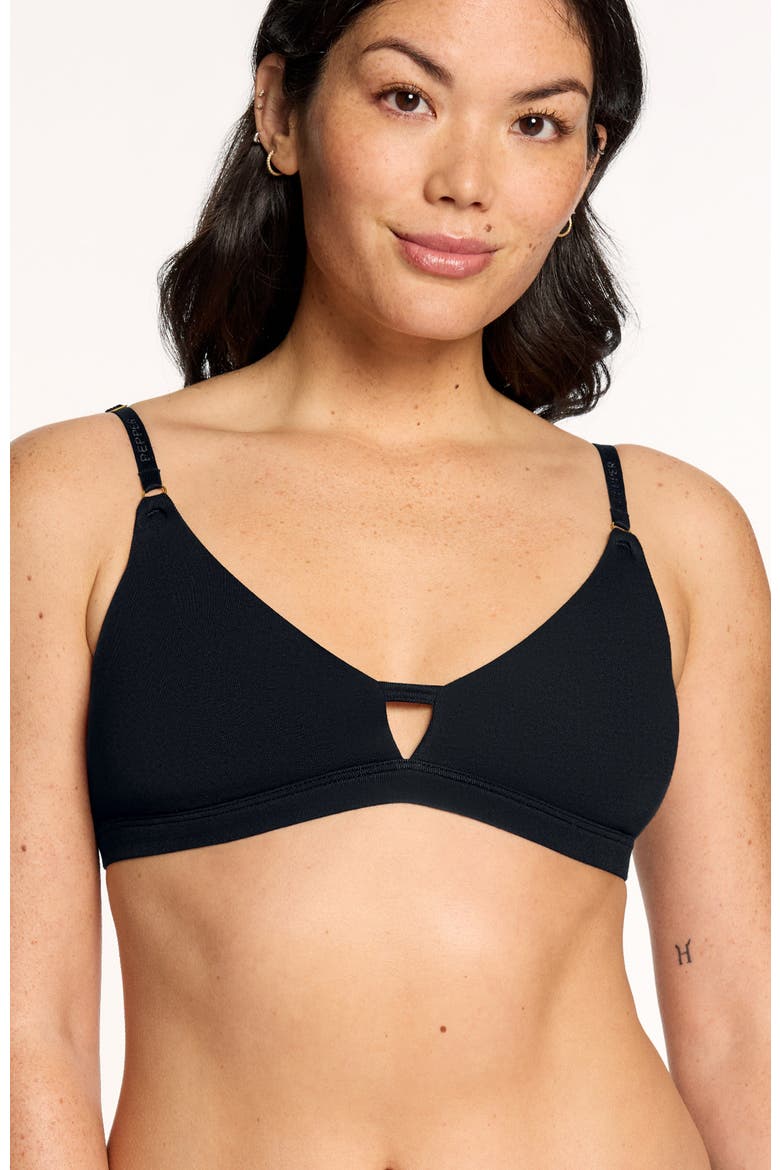 Supima Cotton Wirefree Bra, Alternate, color, Black