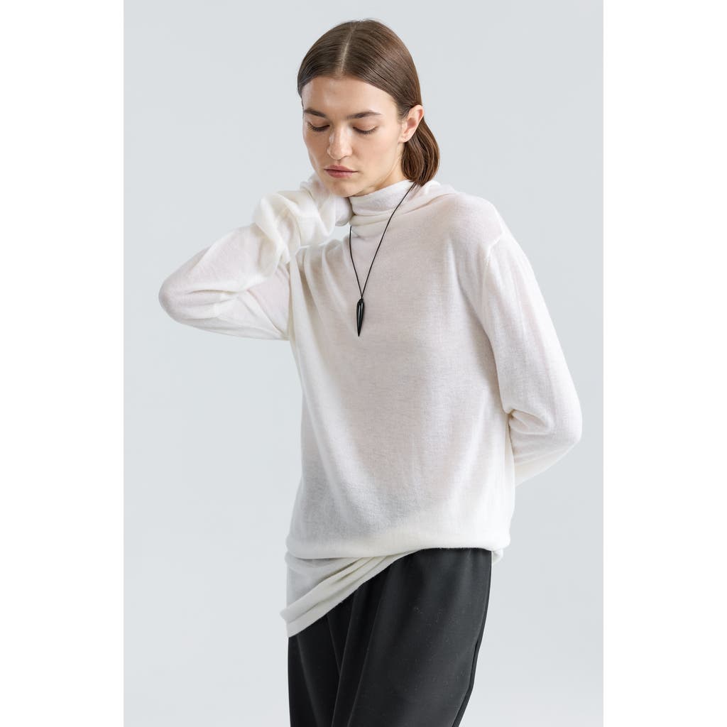 Almina Concept Funnel Wool/cash Turtleneck In White