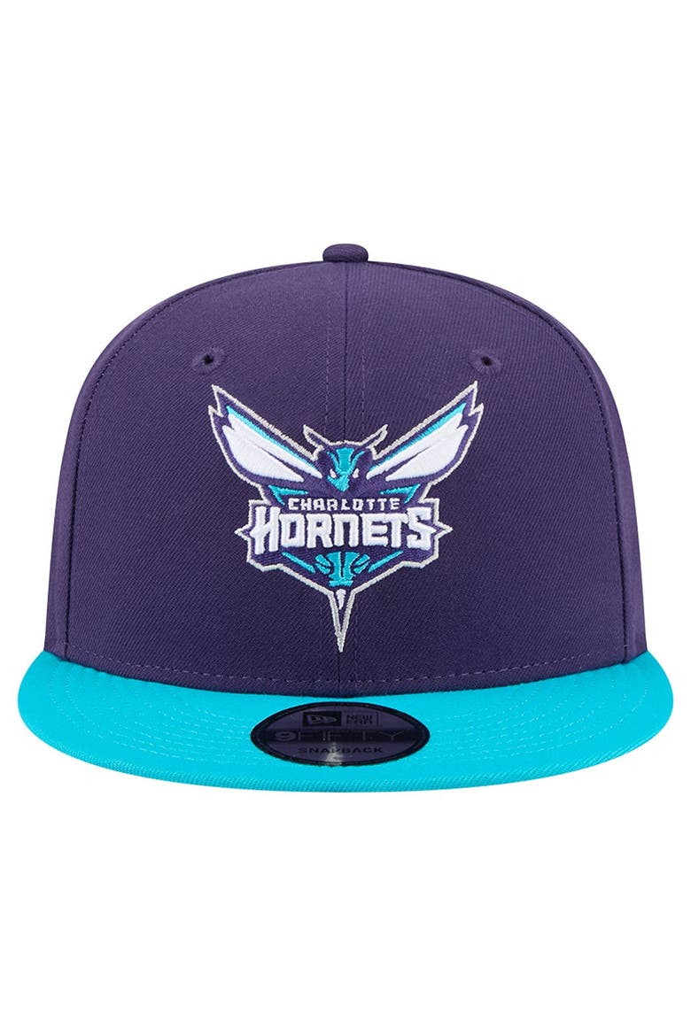 Men's New Era  Purple Charlotte Hornets Two-Tone 9FIFTY Snapback Hat, Alternate, color, Purple