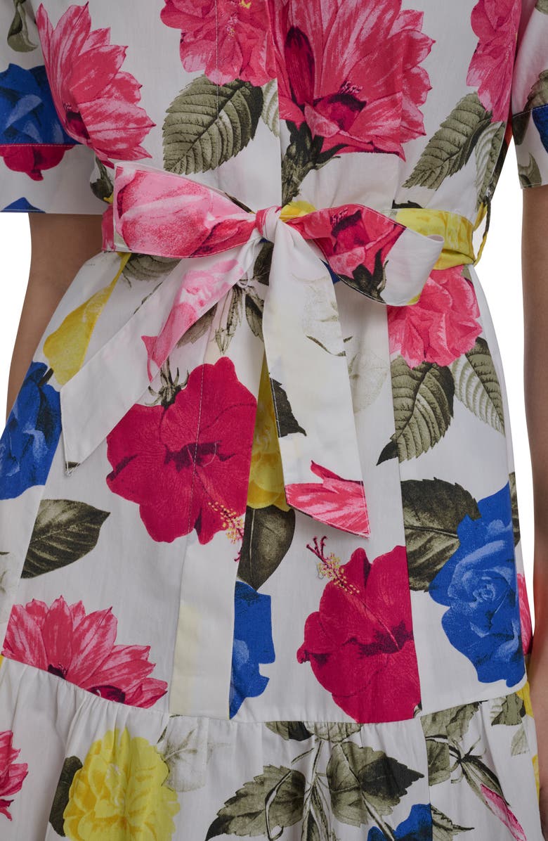 Calvin Klein Short Sleeve Shirtdress, Alternate, color, Ginger Multi