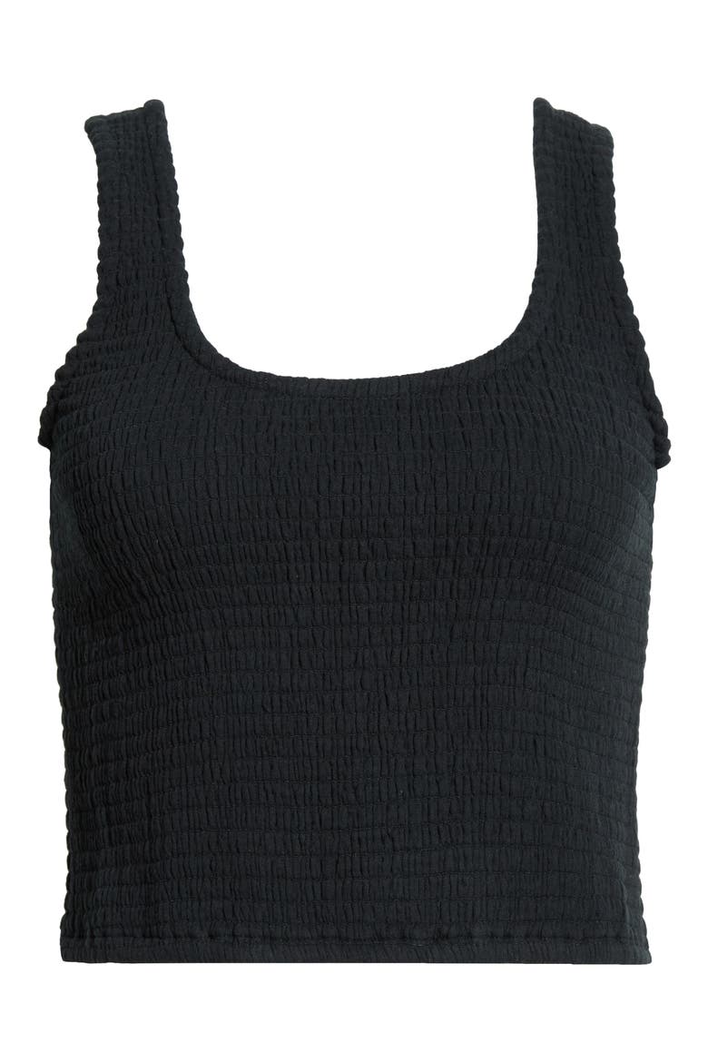 Coralina Crop Cotton Rib Tank, Alternate, color, BLACK