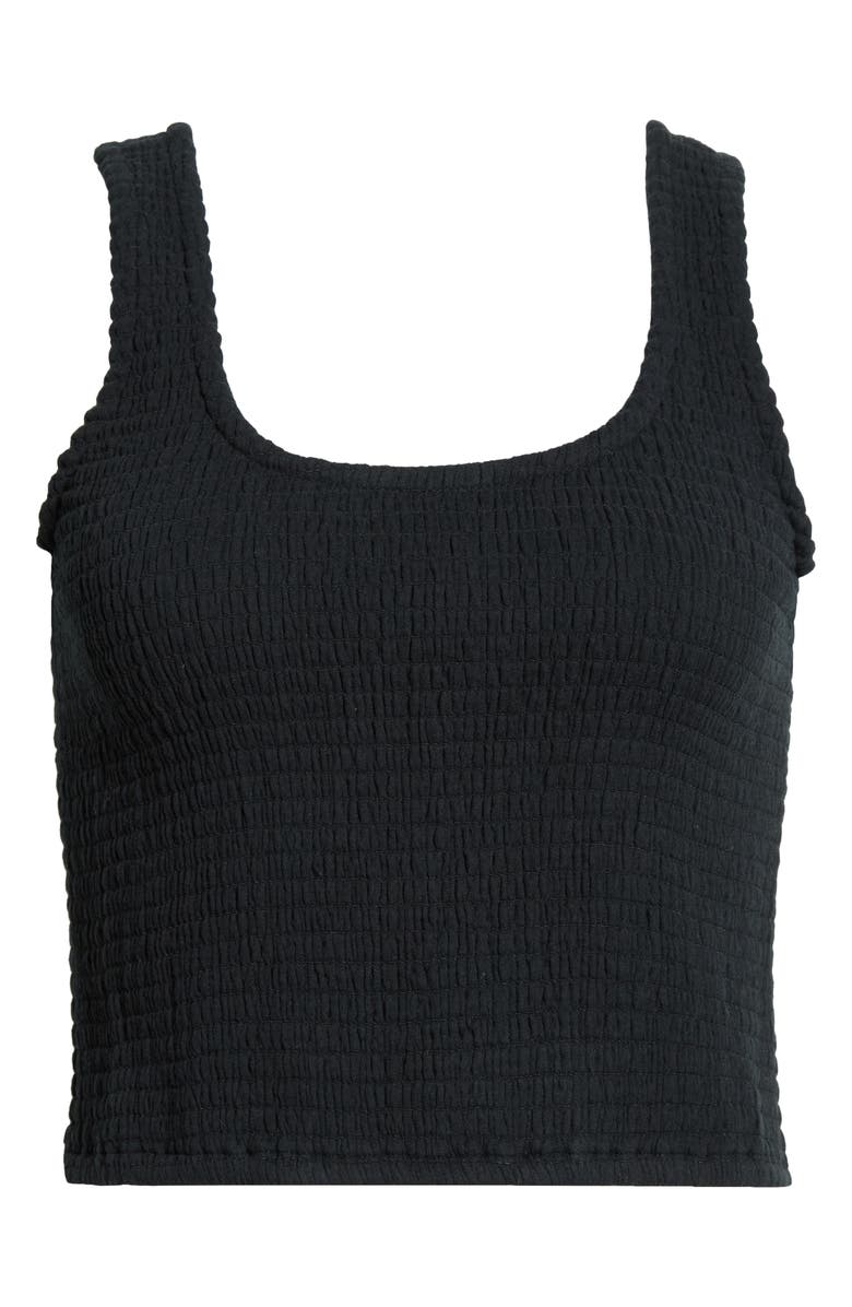 Marine Layer Coralina Crop Cotton Rib Tank, Main, color, Black