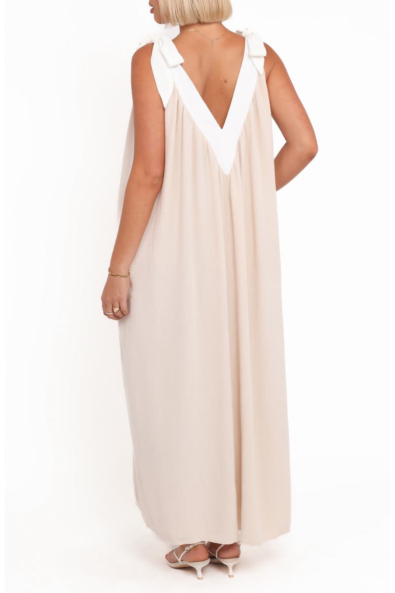 Dami Shoulder Bow Maxi Dress, Alternate, color, OATMEAL