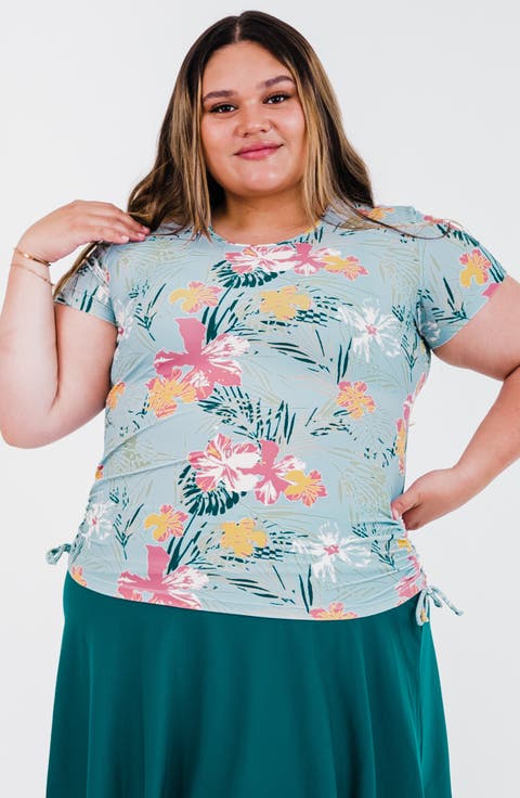 Plus Size Short Sleeve Adele Swim Top