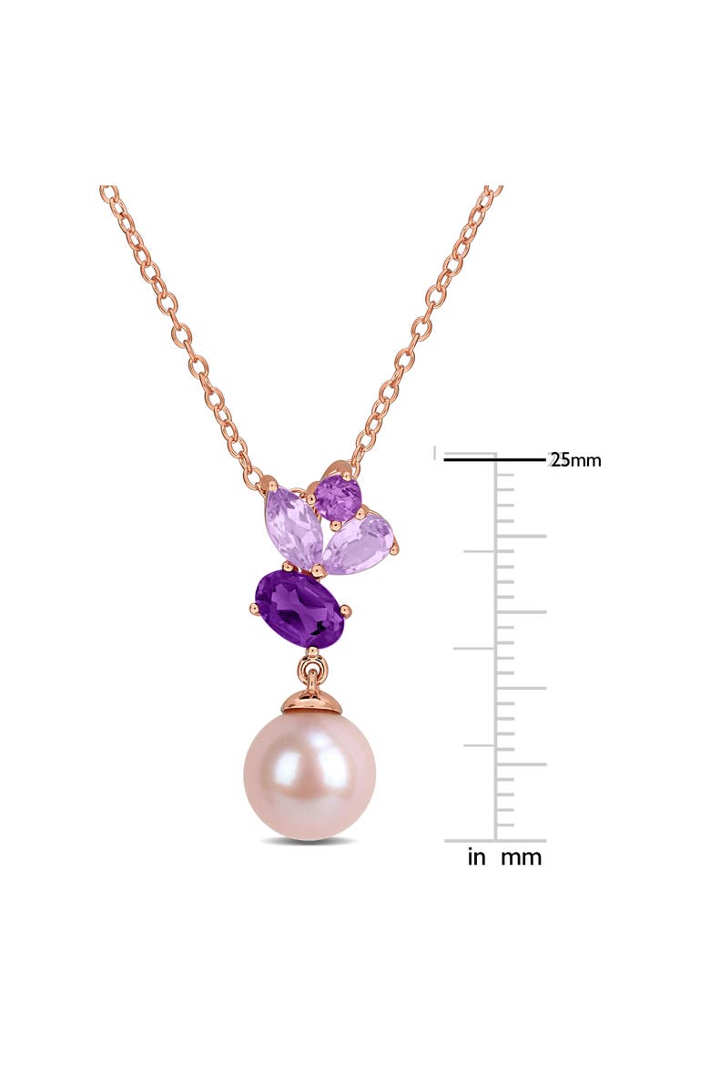 8-8.5mm Pink Cultured Freshwater Pearl Pendant Necklace, Alternate, color, PURPLE