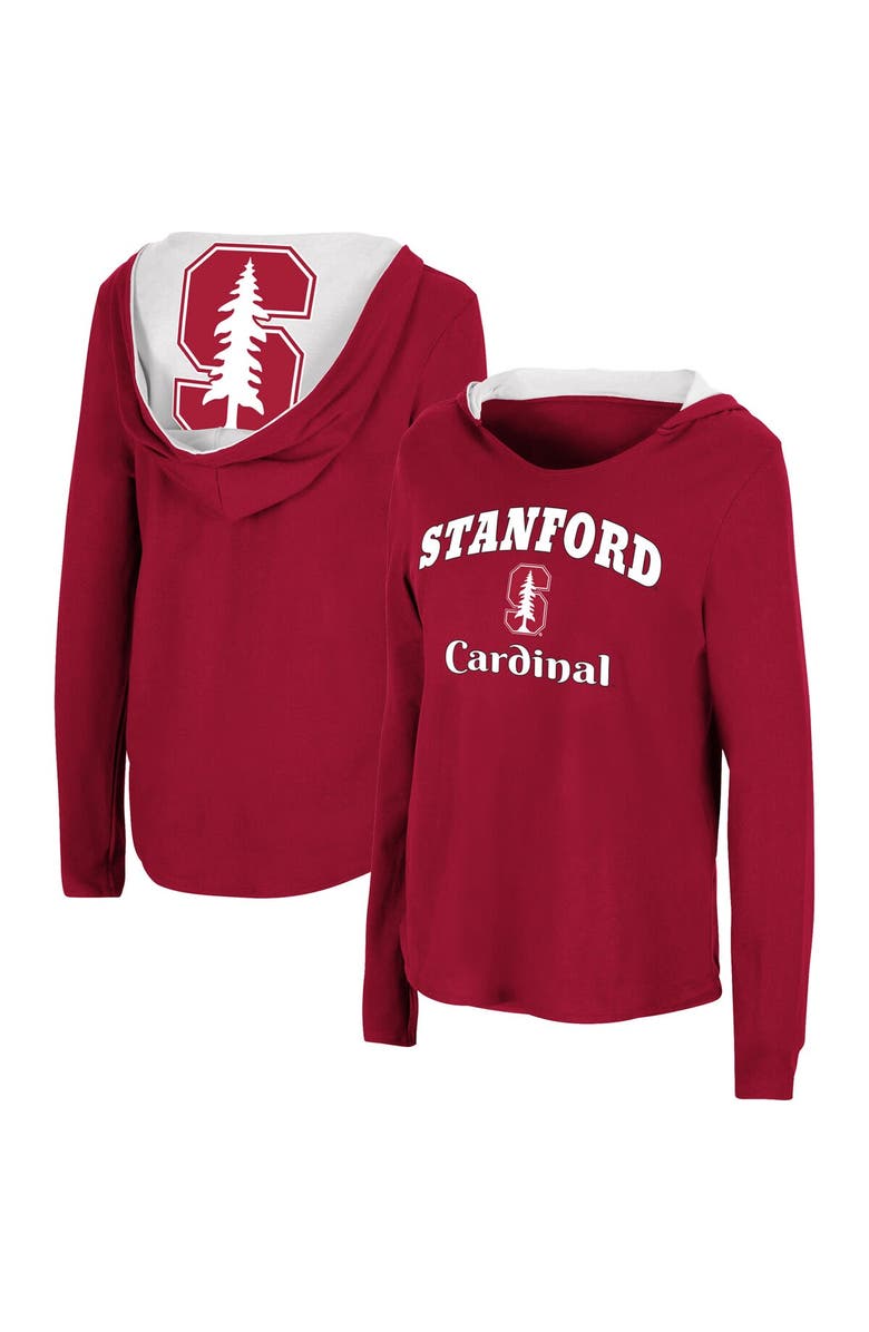 COLOSSEUM Women's Colosseum Cardinal Stanford Cardinal Catalina Hoodie Long Sleeve T-Shirt, Main, color, 