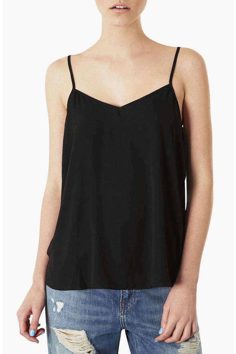 'Pasha' V-Neck Camisole, Main, color, BLACK