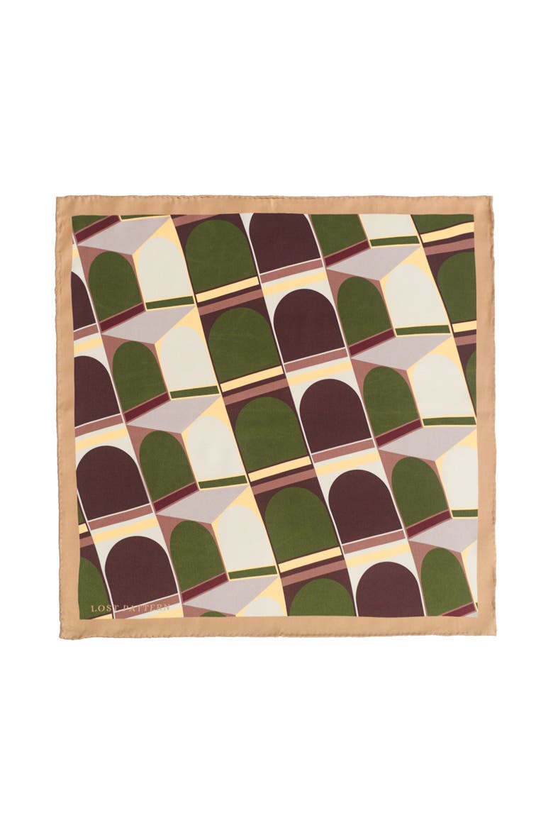 Modular Silk Pocket Square, Main, color, Green