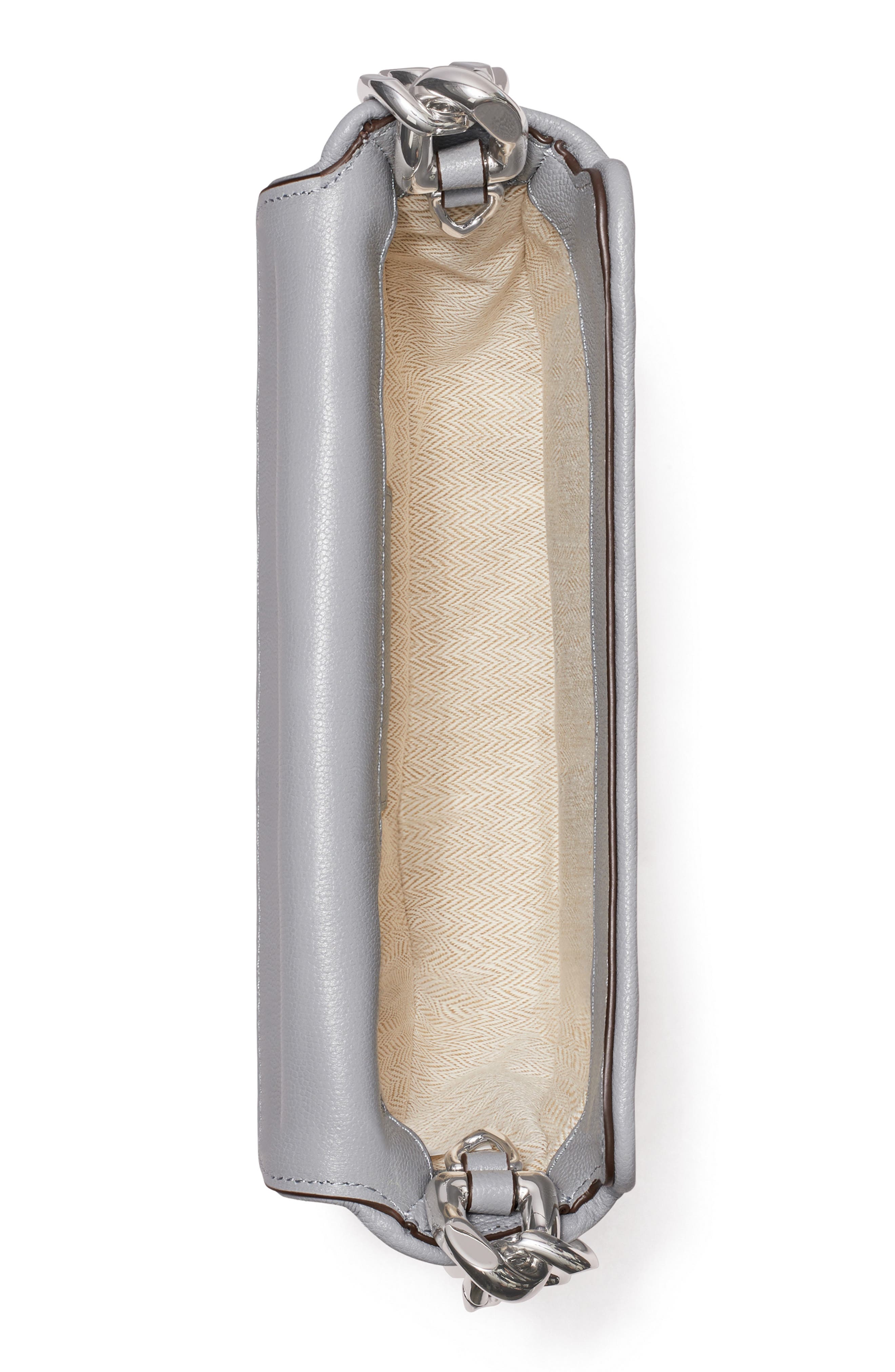 Tory Burch Mini Fleming Soft Caviar Leather Crescent Shoulder Bag, Alternate, color, 