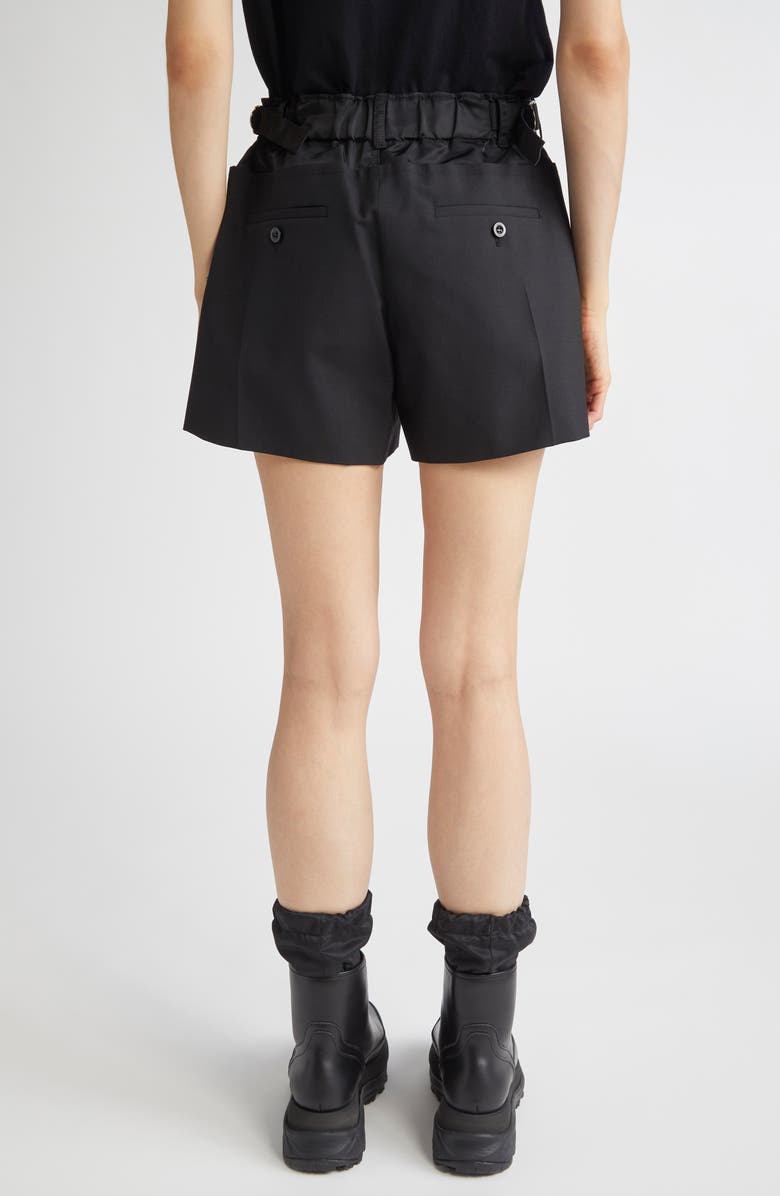 Sacai Suiting Mixed Media Shorts, Alternate, color, Black