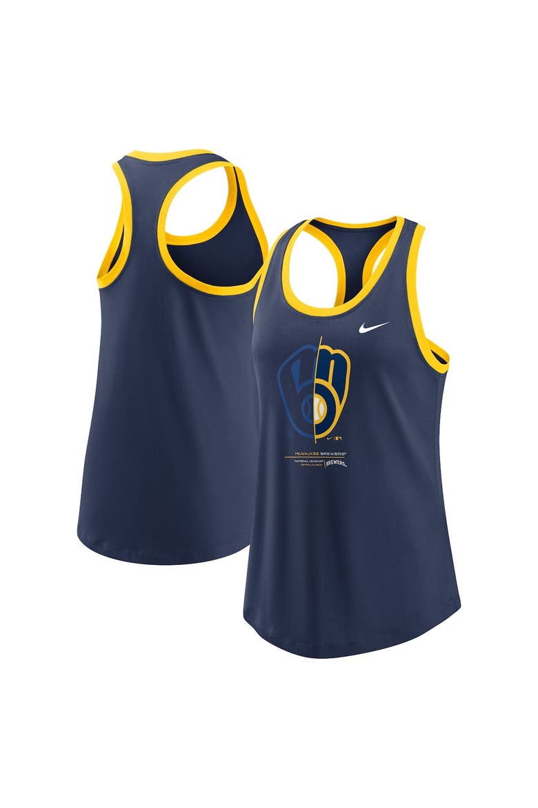 Women's Nike Navy Milwaukee Brewers Tech Tank Top, Main, color, Navy