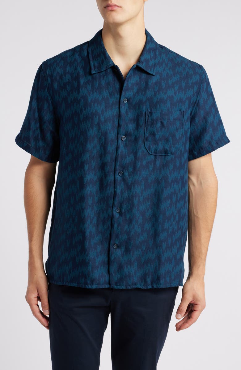 Treasure & Bond Arrow Jacquard Short Sleeve Button-Up Shirt | Nordstrom