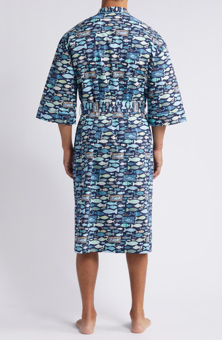 Majestic International Print Woven Robe, Alternate, color, Blue Lake
