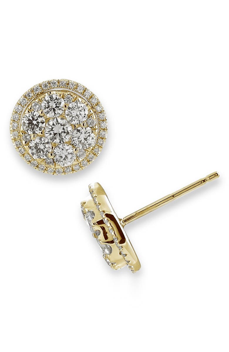 Bony Levy 'Mika' Round Halo Diamond Stud Earrings, Main, color,