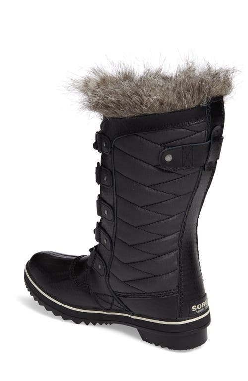 Sorel 'tofino Ii' Faux Fur Lined Waterproof Boot In Black Stone