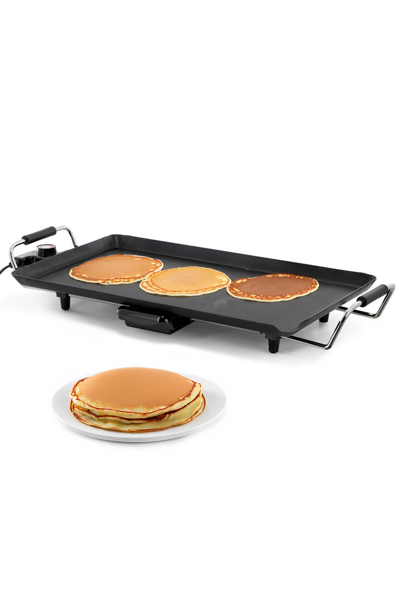 21 Inch Electric Grill with Drip Tray and Non-Stick Coating, Main, color, Black