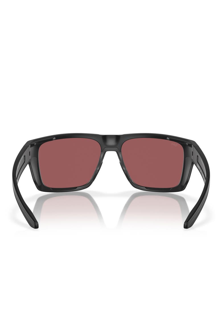 57mm Polarized Square Sunglasses, Alternate, color, MATTE BLACK