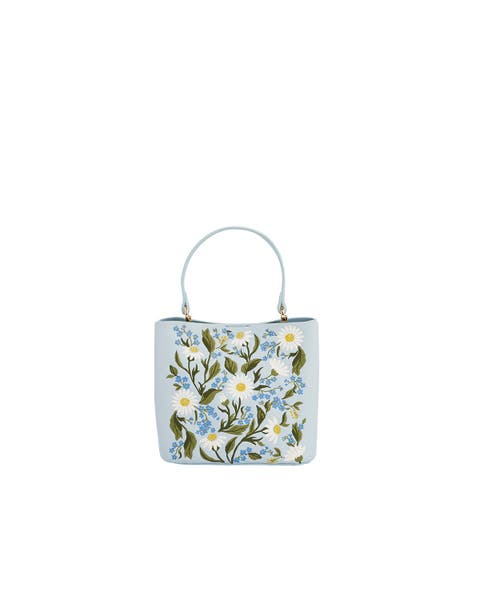 Emma Forget Me Not Embroidered Bucket Bag