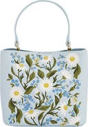 Fable England Emma Forget Me Not Embroidered Bucket Bag