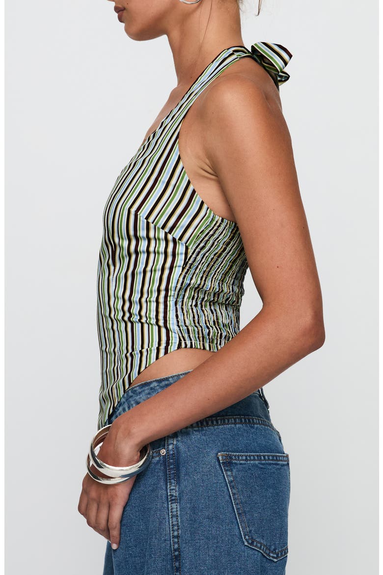 High Gear Stripe Smocked Halter Top, Alternate, color, MULTI
