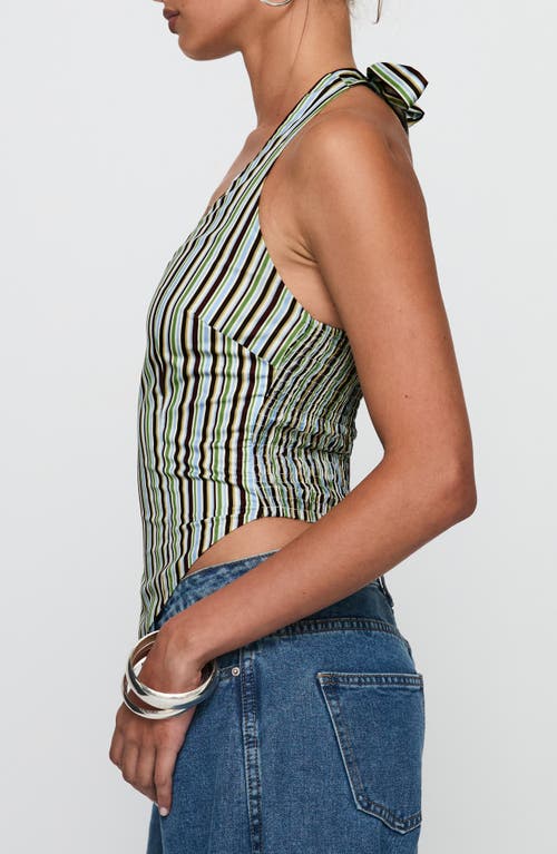 Princess Polly High Gear Stripe Smocked Halter Top In Multi