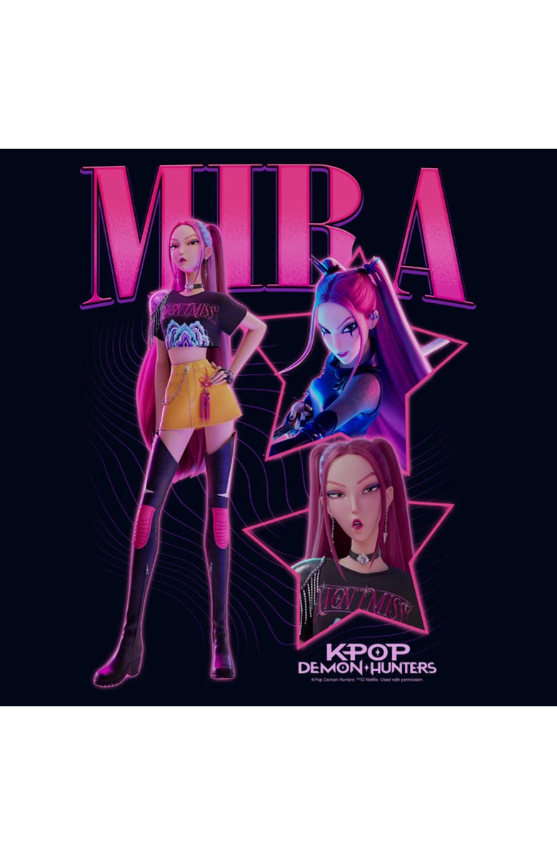 KPop Demon Hunters Girl's KPop Demon Hunters Mira Super Star Logo  Graphic T-Shirt, Alternate, color, Navy Blue