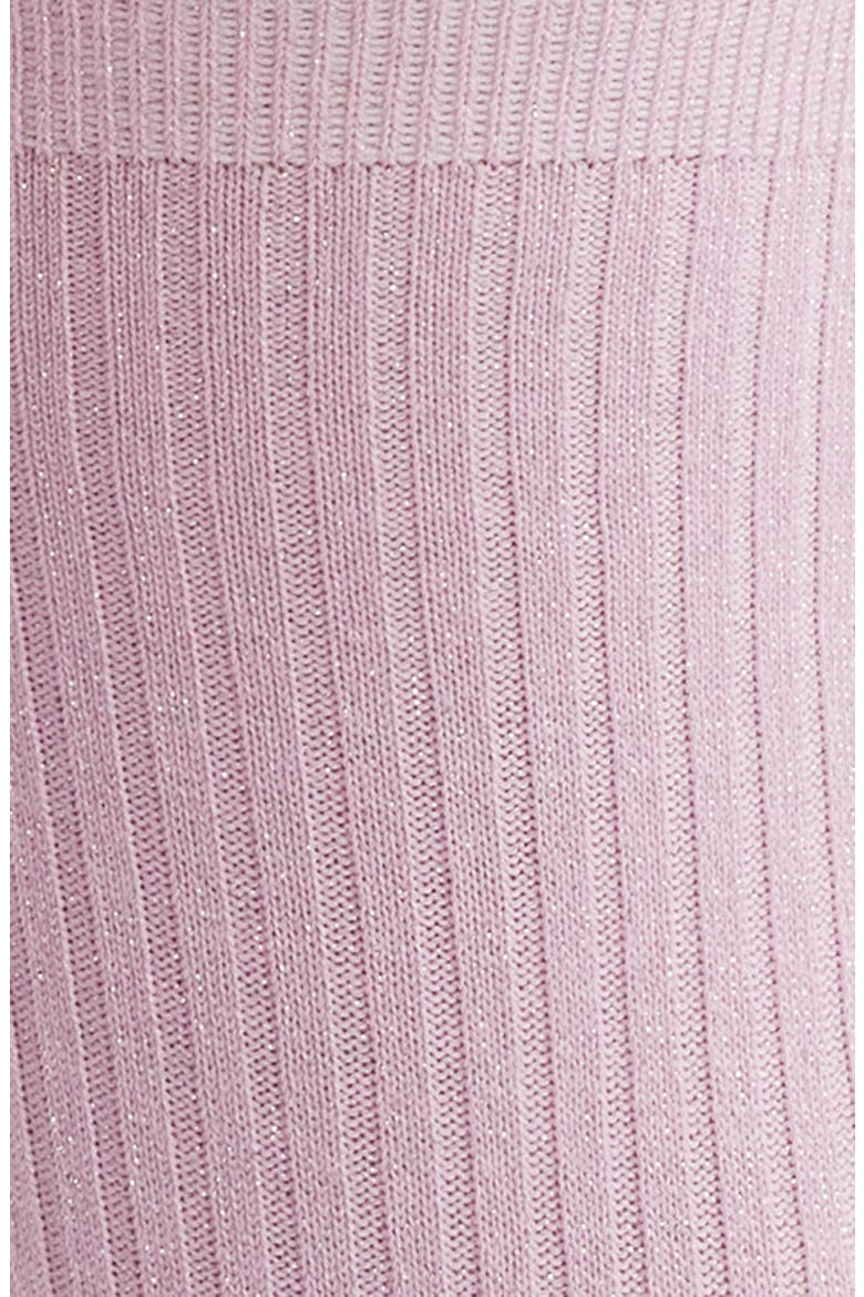 Brilliant Metallic Rib Crew Socks, Alternate, color, ROSE