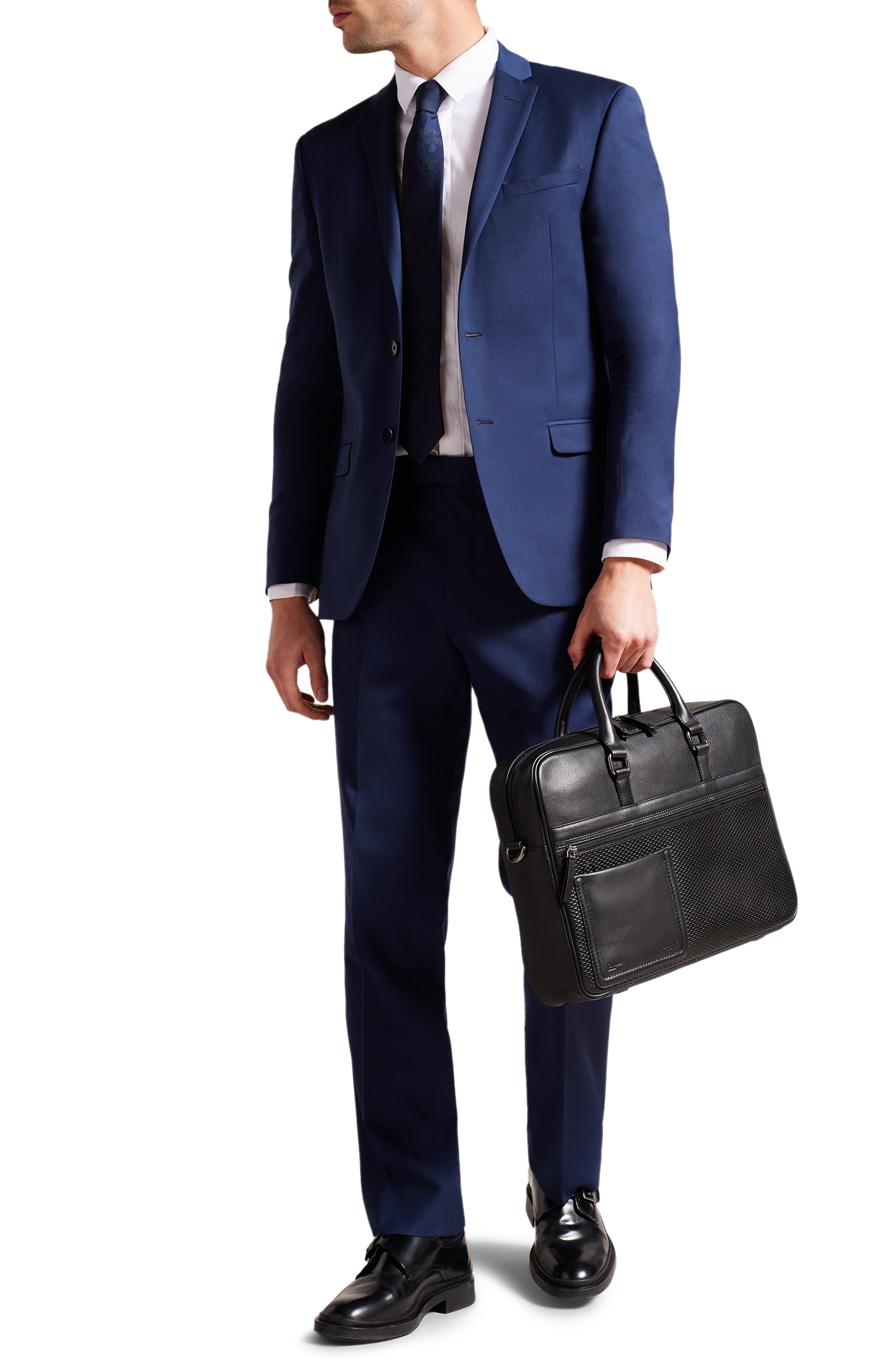 Ted Baker London Canvess Textured Leather Briefcase, Alternate, color, 