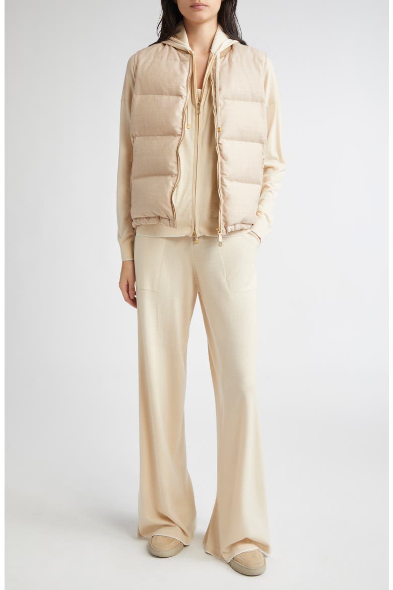 Merino Wool Zip Hoodie, Alternate, color, BEIGE AND WHITE
