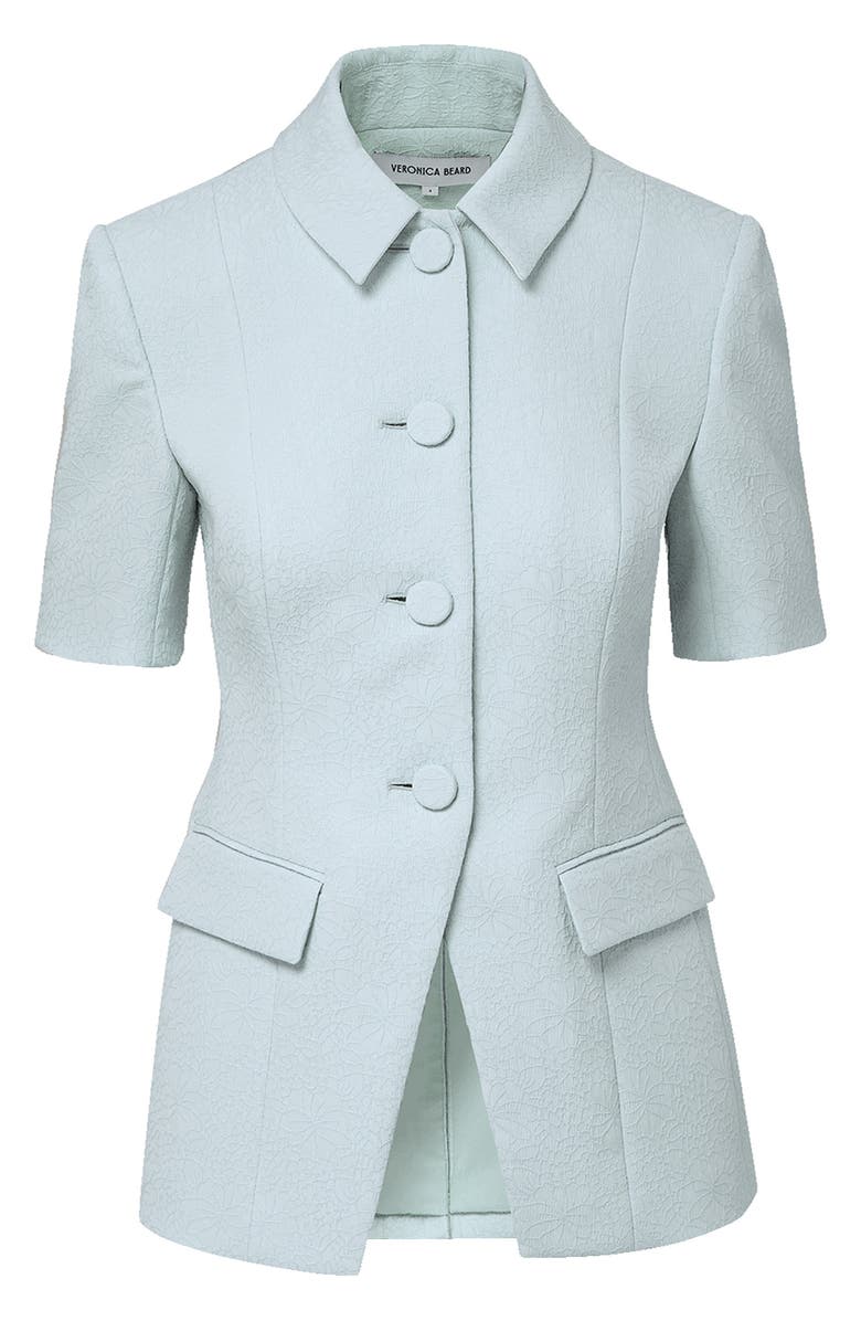 Veronica Beard Bodie Floral Embroidery Jacket, Alternate, color, Blue Stream